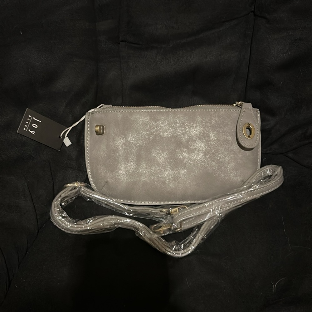 Joy Susan Gray Crossbody Clutch with Adjustable Strap